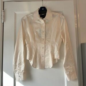 Cynthia Rowley Pleat-Detail Buttoned Satin Shirt